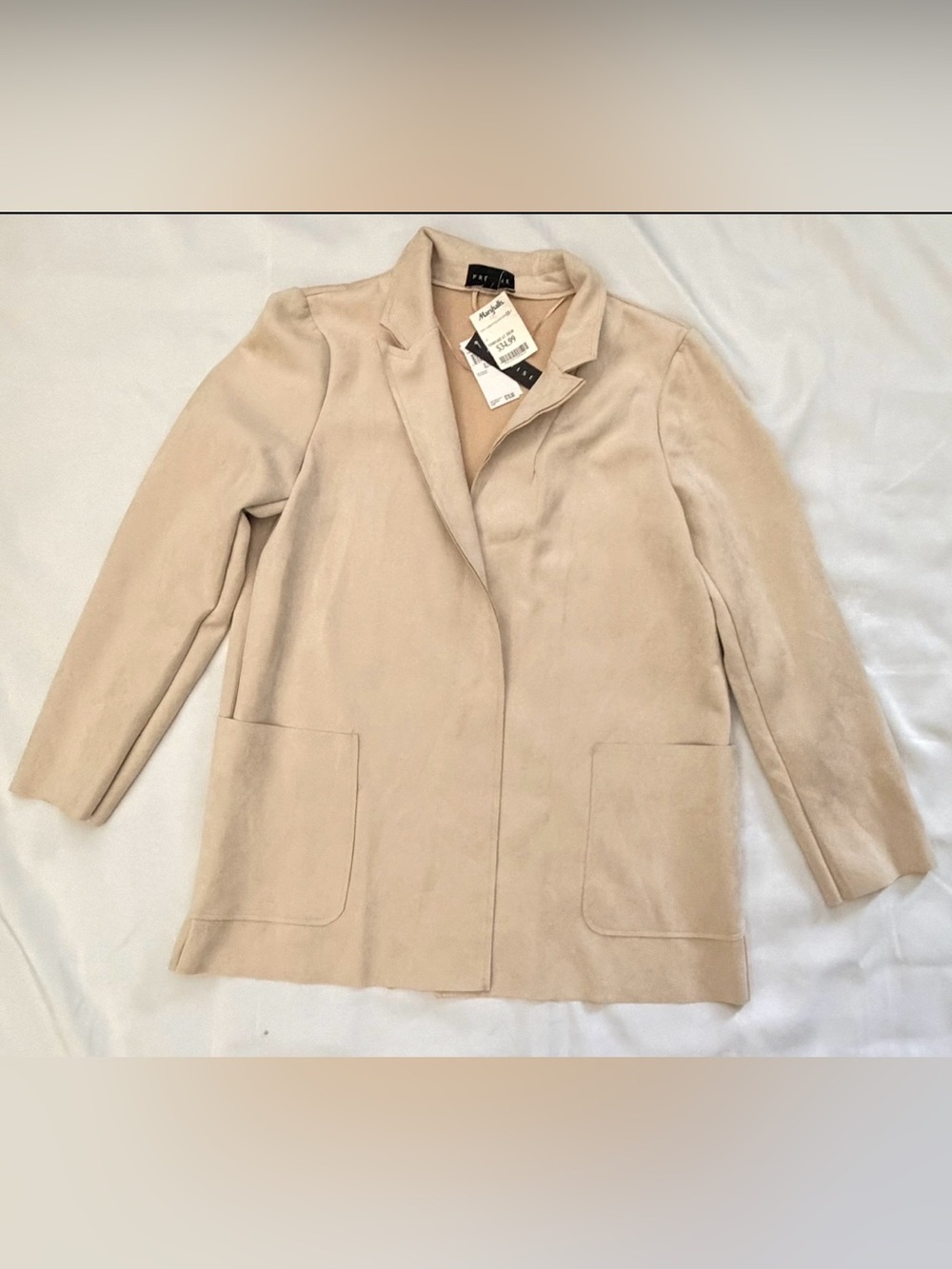Premise Light Beige Open-Front Blazer